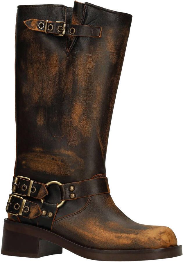 Sacha Dames Brownwashed buckle biker boots - Foto 2
