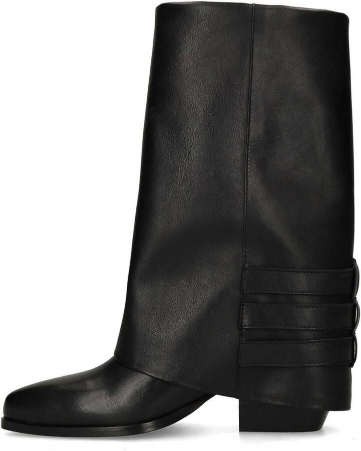 Sacha Dames Zwarte leren biker boots met flap - Foto 2