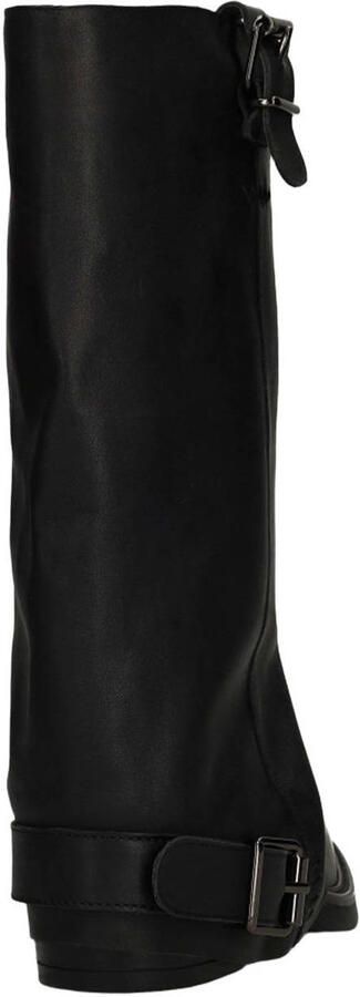 Sacha Dames Zwarte leren biker boots met flap - Foto 2