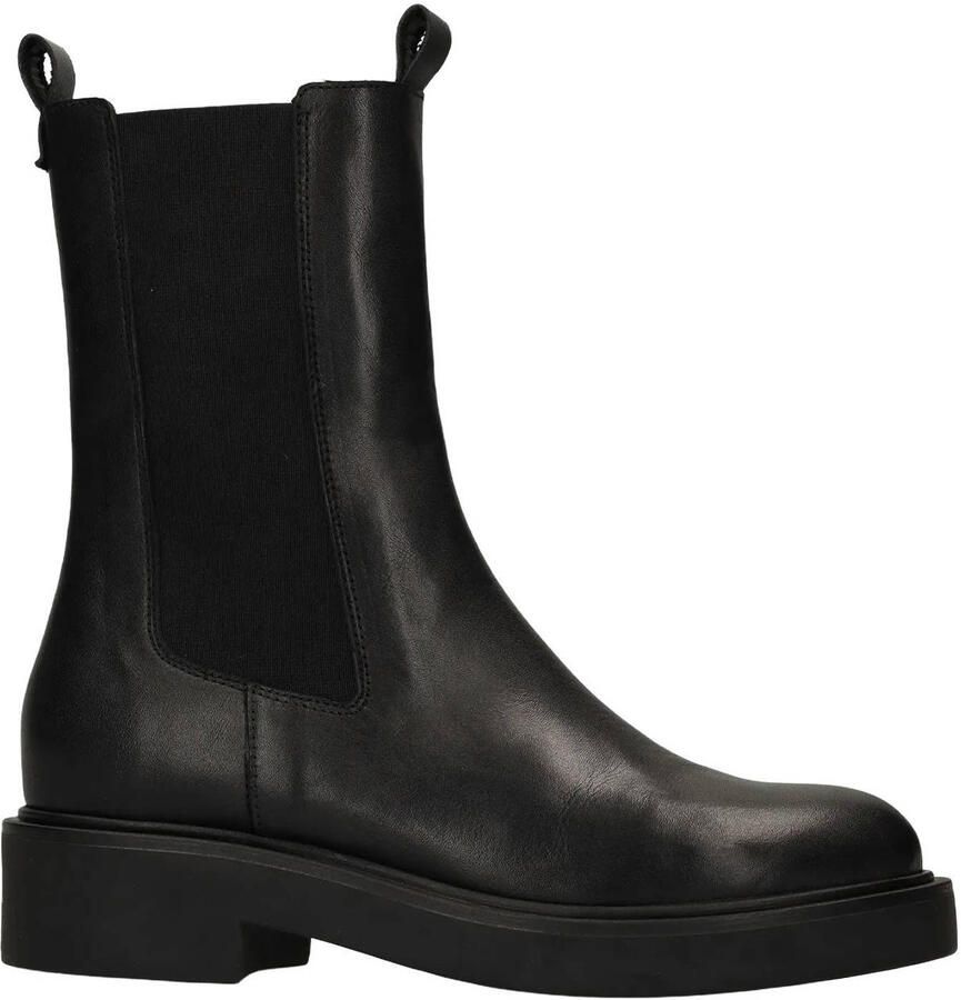 Sacha Dames Zwarte leren chelsea boots