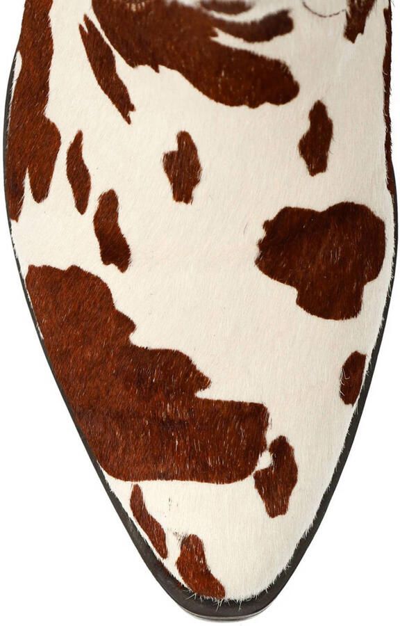 Sacha leren cowboylaarzen met koeienprint bruin ecru