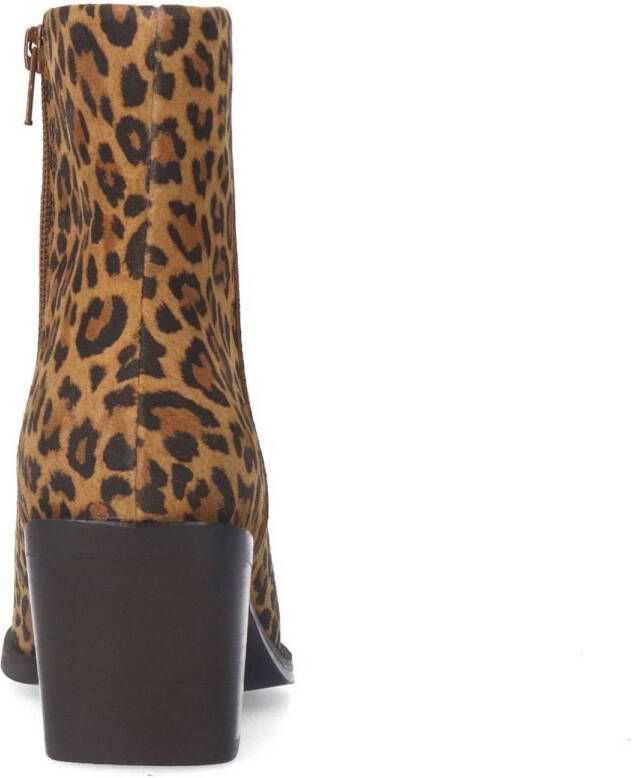 Sacha leren cowboylaarzen met panterprint bruin