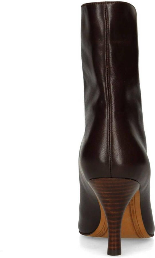 Sacha Dames Bruine leren enkellaarsjes met hak - Foto 3