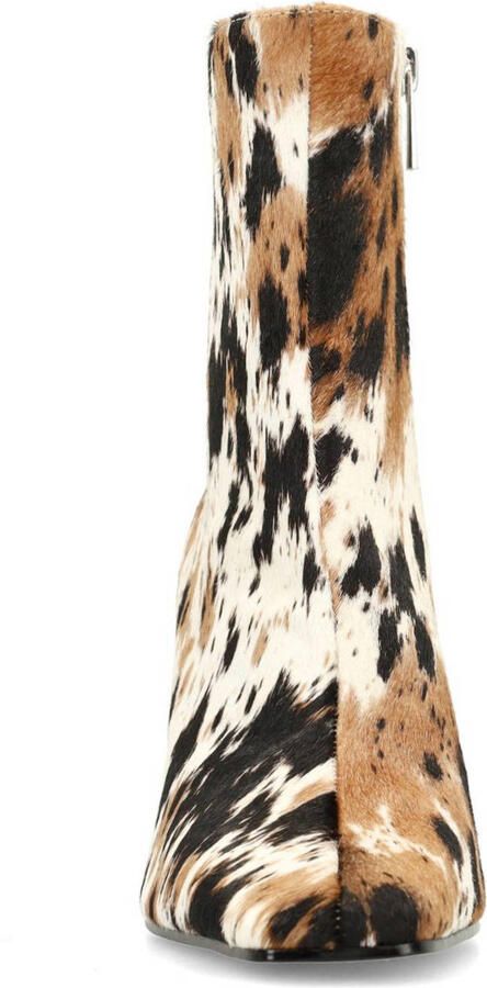 Sacha leren enkellaarzen met ponyhair en koeienprint ecru bruin zwart - Foto 3