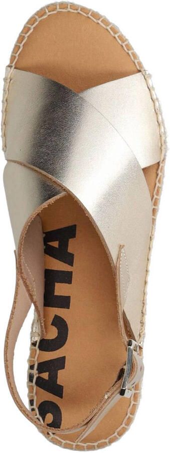 Sacha Dames Gouden leren plateau sandalen