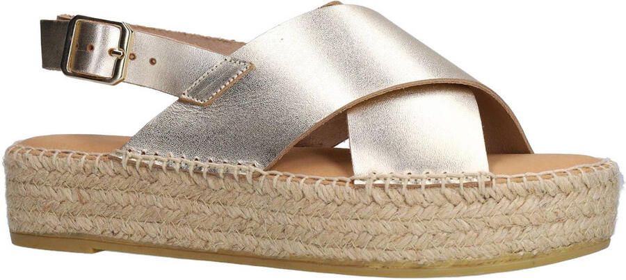 Sacha Dames Gouden leren plateau sandalen - Foto 2