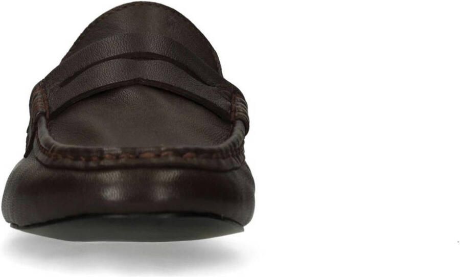 Sacha Dames Bruine leren loafers met rimpel design - Foto 2