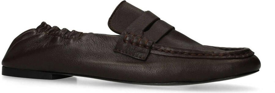 Sacha Dames Bruine leren loafers met rimpel design - Foto 3