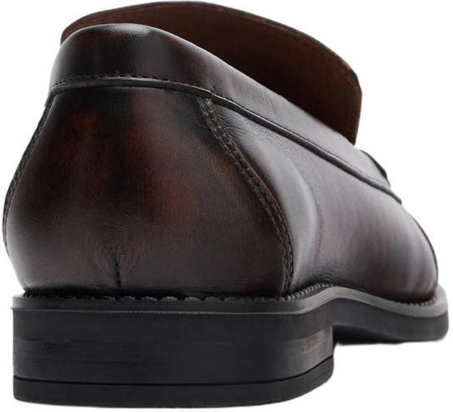 Sacha Dames Brownwashed leren loafers met rimpel design - Foto 2