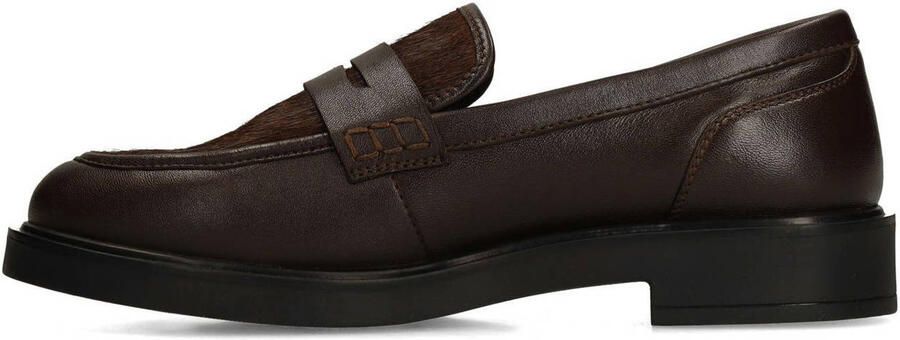 Sacha Dames Bruine leren loafers met pony hair - Foto 3