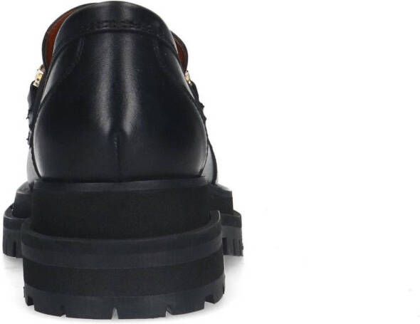 Sacha Dames Zwarte chunky loafers met goudkleurige chain - Foto 3