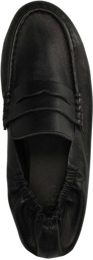 Sacha Dames Zwarte leren loafers met rimpel design - Foto 3