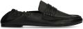 Sacha Dames Zwarte leren loafers met rimpel design - Zwart