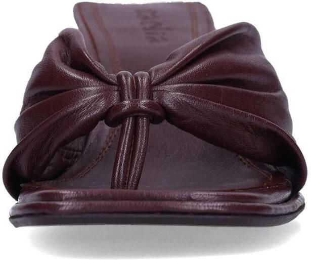 Sacha Dames Bordeaux leren slippers met hak - Foto 2