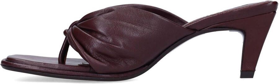 Sacha Dames Bordeaux leren slippers met hak - Foto 3