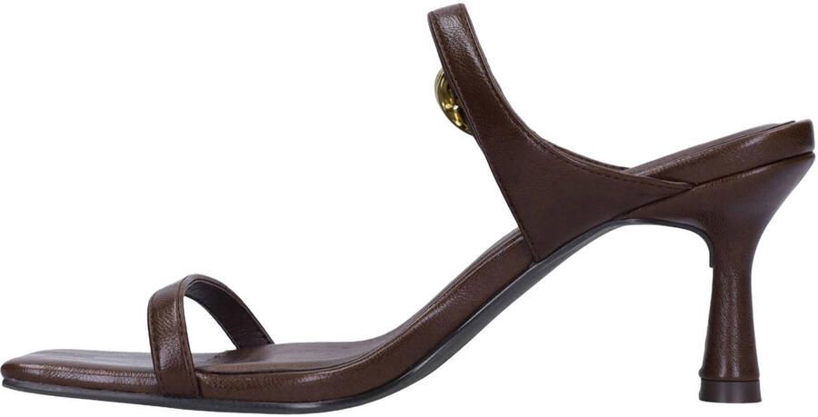 Sacha Dames Bruine leren sandalen met hak - Foto 3