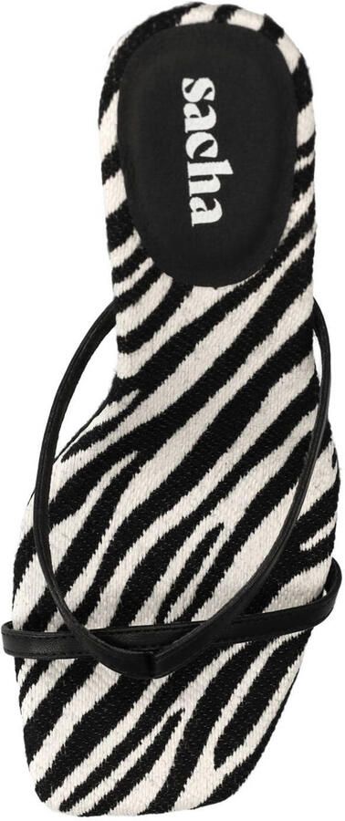Sacha leren muiltjes met zebraprint zwart - Foto 3