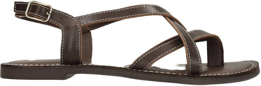 Sacha Dames Bruine leren sandalen