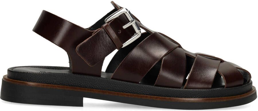 Sacha leren sandalen donkerbruin