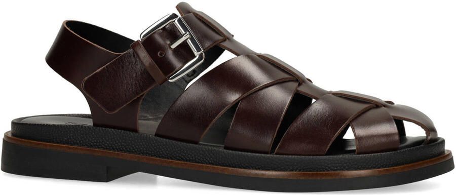 Sacha leren sandalen donkerbruin - Foto 3