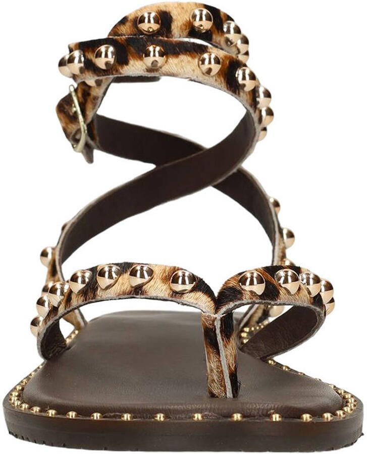 Sacha leren sandalen met panterprint en studs beige zwart - Foto 2