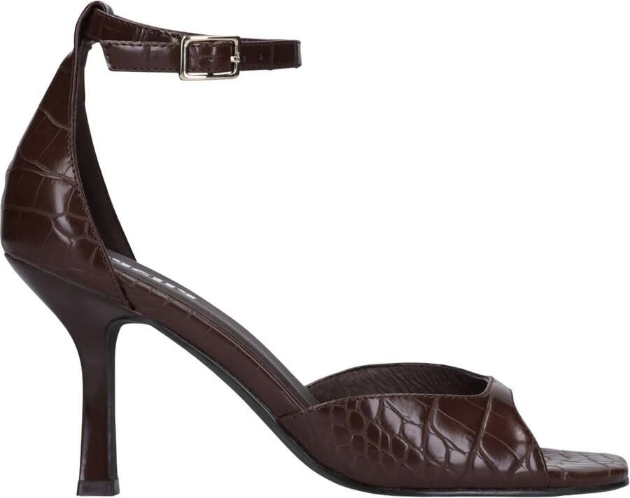 Sacha leren sandalettes met dierenprint bruin