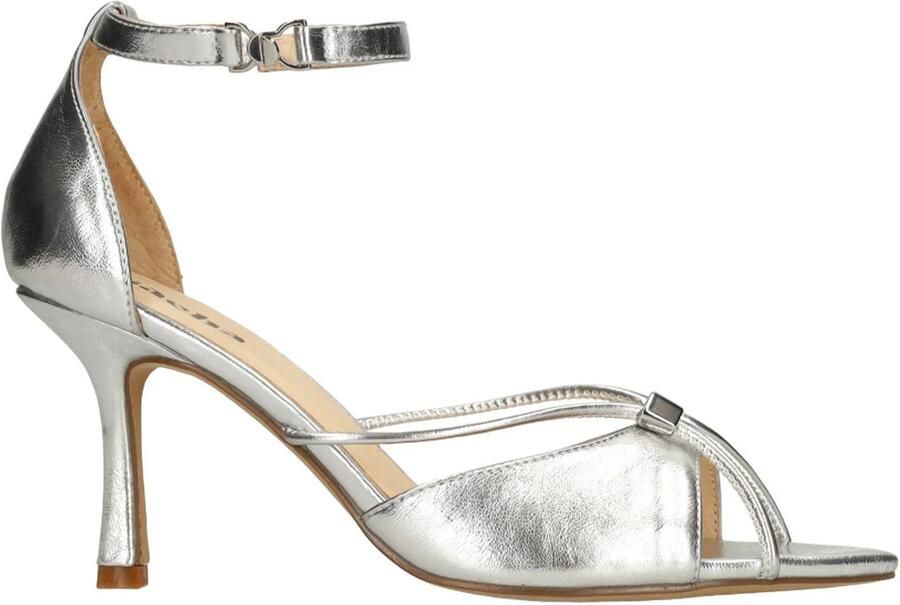 Sacha leren sandalettes zilver metallic