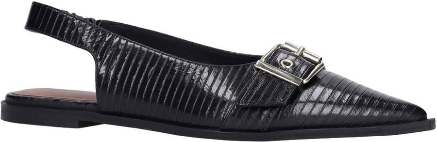 Sacha leren slingback loafers met siergesp zwart