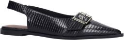 Sacha leren slingback loafers met siergesp zwart