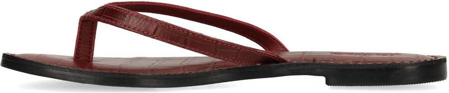 Sacha Dames Rode leren croco teenslippers - Foto 3