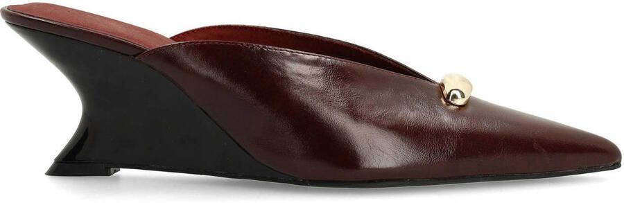 Sacha Dames Bordeaux rode muiltjes met sleehak