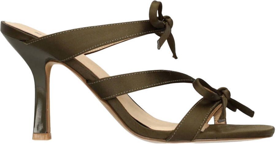 Sacha Dames Groene sandalen met hak en strikjes