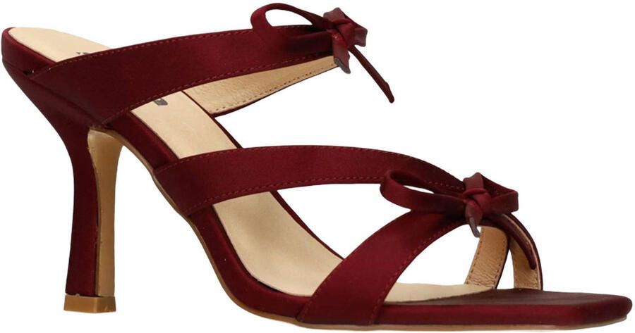 Sacha Dames Bordeaux rode sandalen met hak en strikjes - Foto 3
