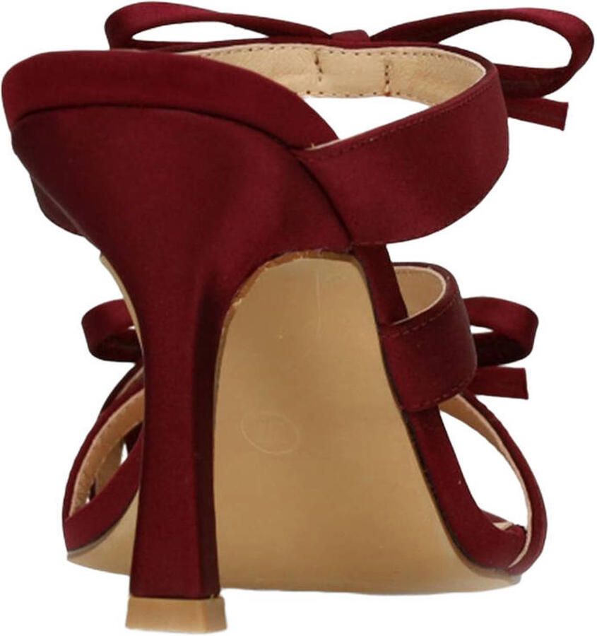 Sacha Dames Bordeaux rode sandalen met hak en strikjes - Foto 2
