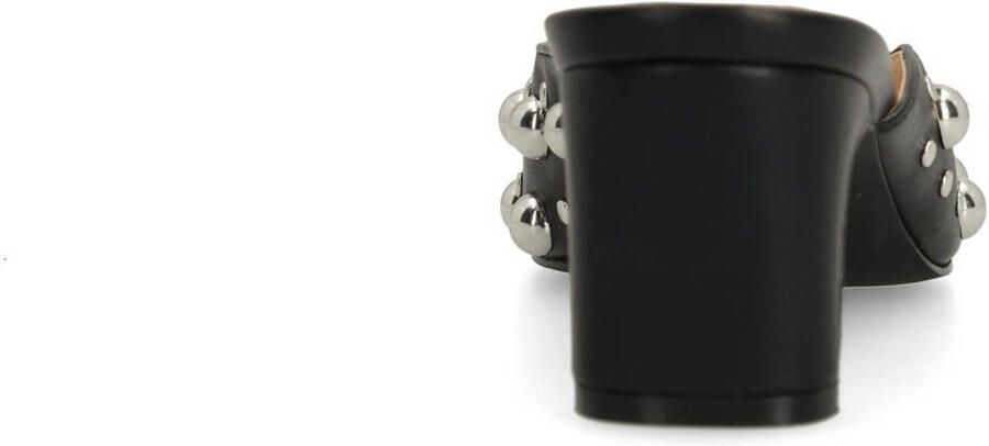 Sacha Dames Zwarte muiltjes met zilverkleurige studs - Foto 3
