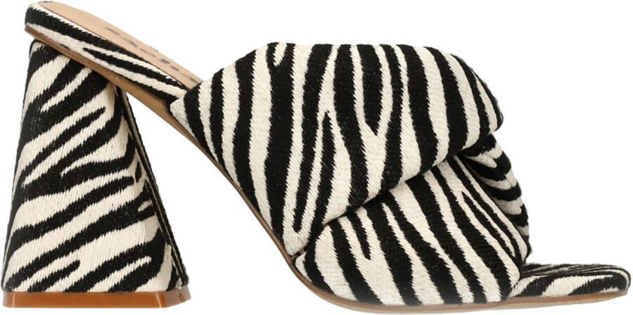 Sacha Dames Zebra print muiltjes met hak