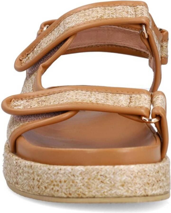 Sacha Dames Beige raffia sandalen
