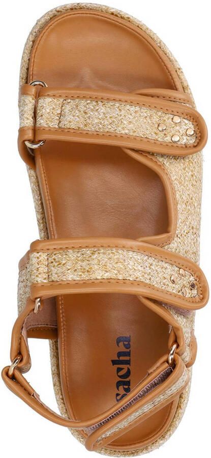 Sacha Dames Beige raffia sandalen - Foto 2