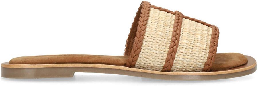 Sacha rieten slippers cognac beige