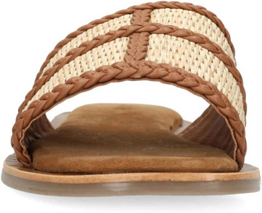 Sacha rieten slippers cognac beige - Foto 2