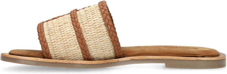 Sacha rieten slippers cognac beige - Foto 3