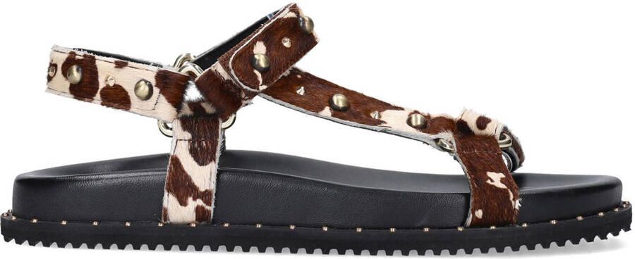 Sacha Dames Cow print leren sandalen