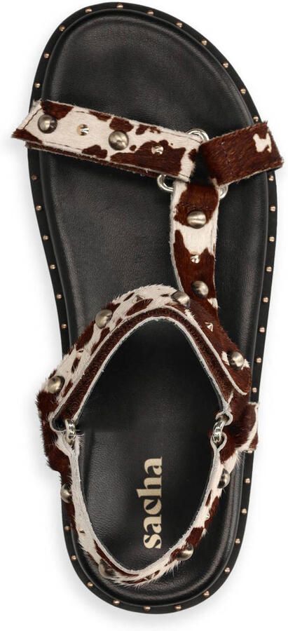 Sacha Dames Cow print leren sandalen - Foto 2
