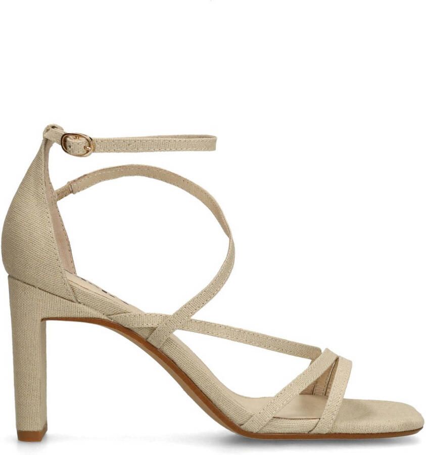 Sacha Dames Beige sandalen met hak