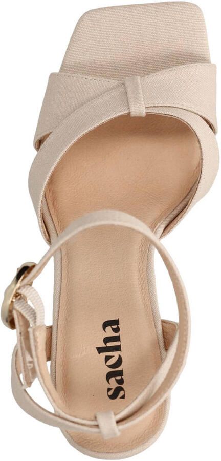 Sacha Dames Beige sleehak sandalen - Foto 3