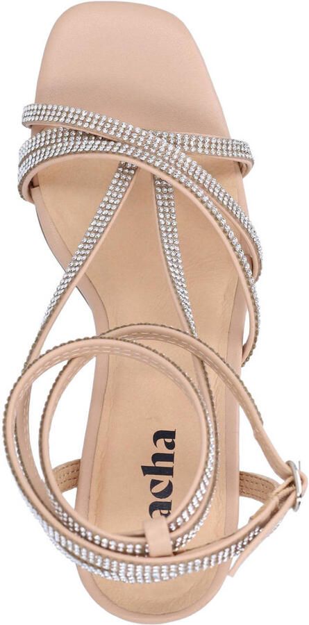 Sacha Dames Beige strass sandalen met hak - Foto 2