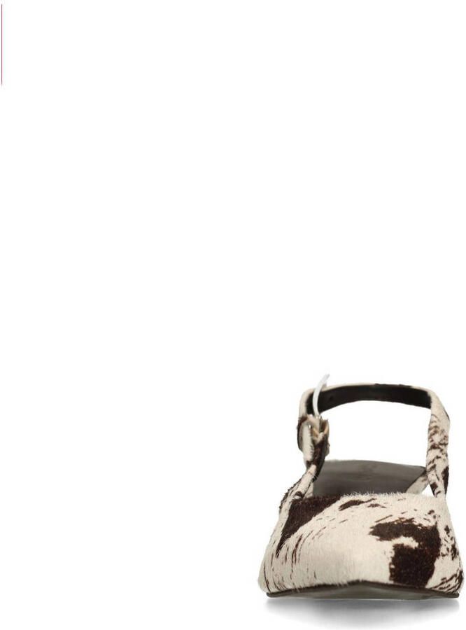 Sacha slingback loafers met koeienprint ecru bruin - Foto 2