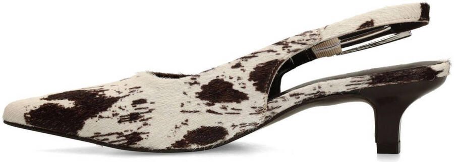 Sacha slingback loafers met koeienprint ecru bruin - Foto 3