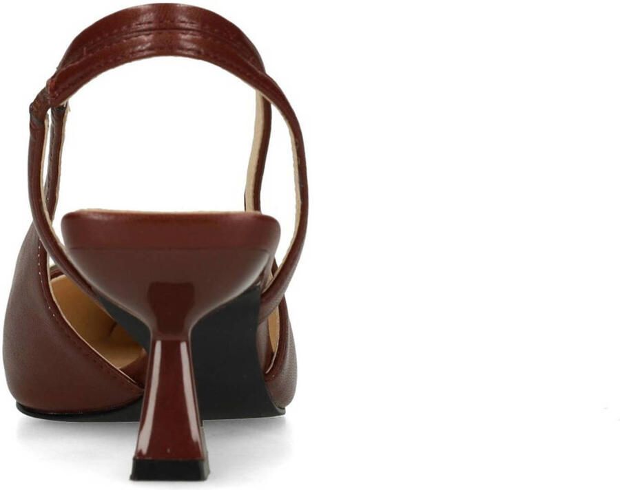 Sacha Dames Burgundy slingback pumps met goudkleurig detail