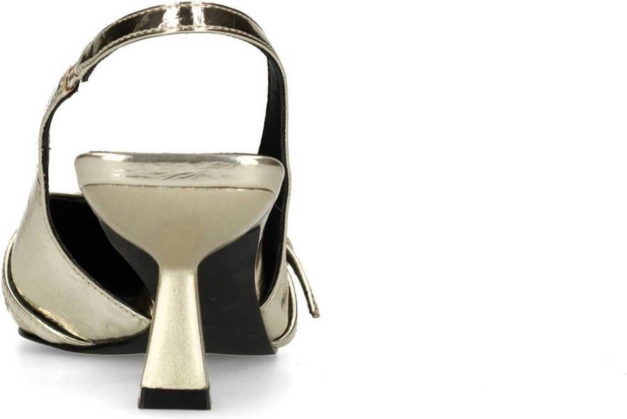 Sacha Dames Gouden metallic slingback pumps met gespen